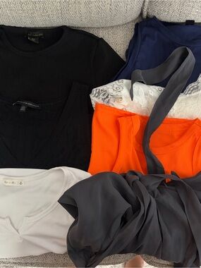 White House Black Market Black V-Neck Knit Top